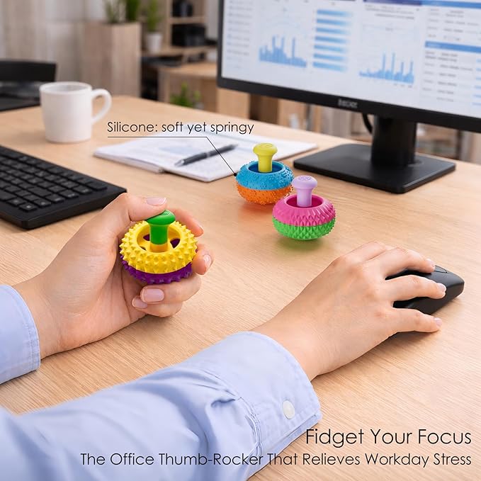 Silicone Thumb Rocker Fidget Toys for Kids Adults ,8PCS Stress Relief Sensory Toys for Autism ADHD Anxiety,Fun Textures Gadgets,Office Desk Toy,Stocking Stuffers for Women Men Teen Gifts
