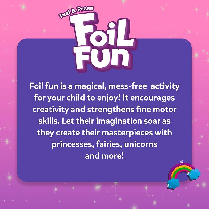 Skillmatics Foil Fun Unicorns & Princesses, Foil Art & Craft, Gift for Kids | Travel Toys, 100+ Stickers, Fine Motor Skills, DIY Mess-Free Art, Screen-Free, Gifts for Kids Ages 4, 5, 6, 7, 8, 9