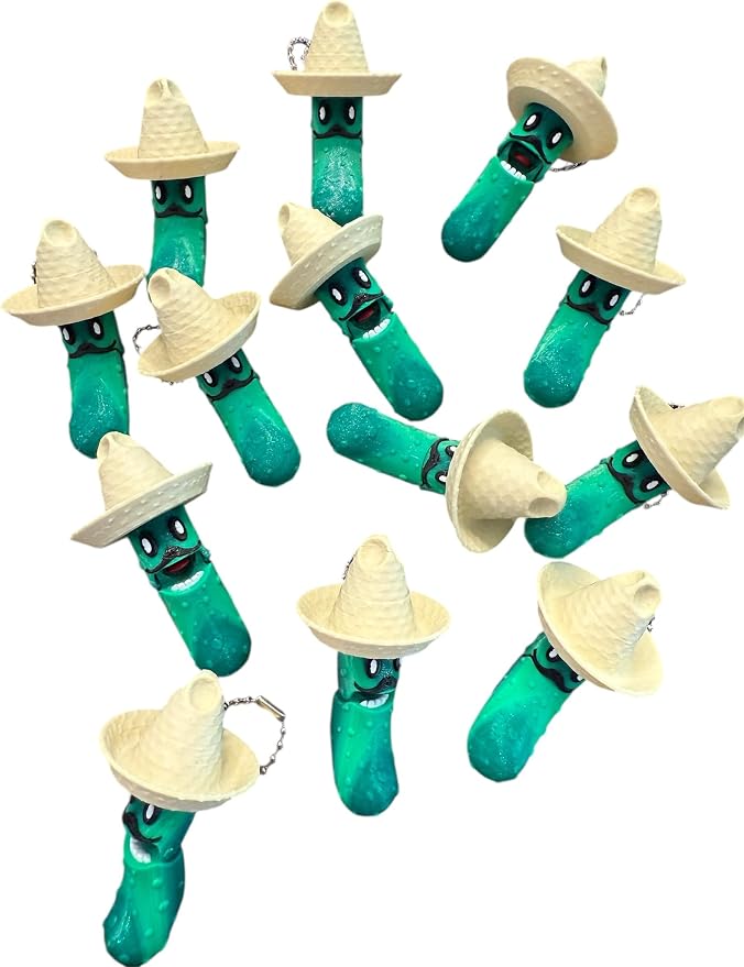 Tickle Pickle Fidget Toy - Pickle Fidget - Fidget Toy (Sombrero Keychain)
