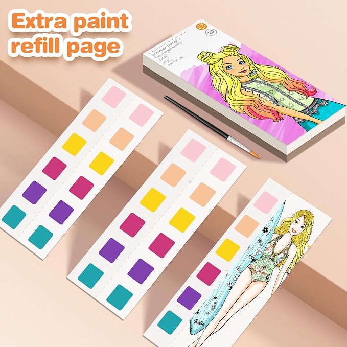 ZHOC Paint with Water Coloring Books for Kids, Pocket Mess Free Watercolor Painting Sets for Kids Ages 3 4 5 6 7 8+, Water Color Paint Set Arts and Crafts Gift for Boys Girls, 3 Pack