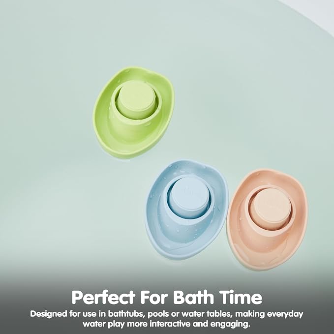 PlanToys® Pastel Green Rubber Convertible Boat Water & Sensory Play Toy | pastel green rubber convertible boat, montessori water bath play, cause effect imagination exploration, floating toy, toddler