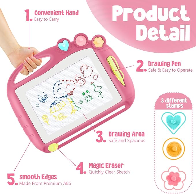 Magnetic Drawing Board, Toddler Toys for Age 3 Boys Girls, Toddler Drawing Board, Birthday Easter Christmas Halloween Kids Toy Gifts for Boys and Girls