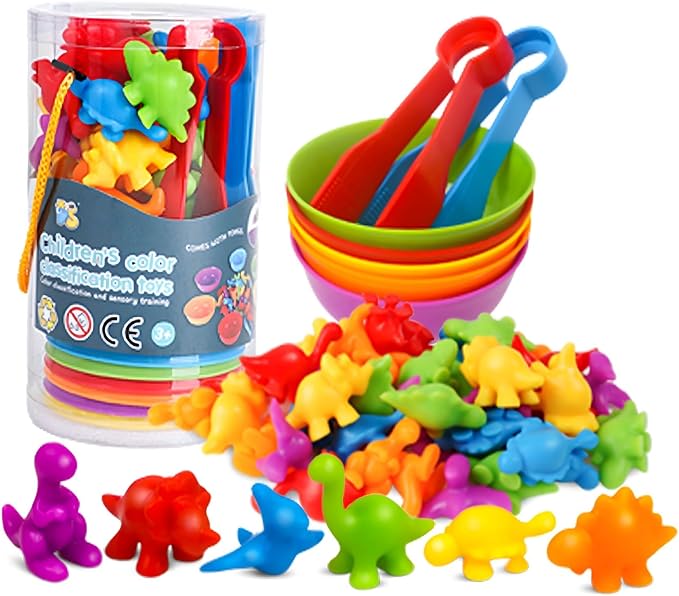 TSYAN Counting Toys Matching Game for Kids with Sorting Bowls Sensory Toys Color Classification Game Set Early Learning Preschool Montessori Educational Toy