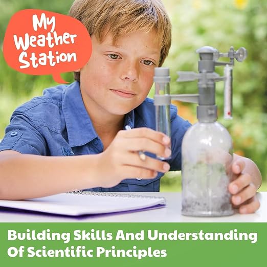 4M Green Science Weather Station - DIY Mini Observatory & STEAM Science Kit | Build an anemometer, rain gauge and thermometer to track wind and rain; create a 22x12 cm terrarium with recycled bottles