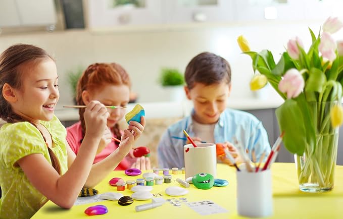 Rock Painting Kit for Kids - Arts and Crafts for Girls & Boys Ages 6-12 | Craft Kits Art Set - Supplies for Rocks Paint - Best Tween Gift Ideas for Kid Activities Age 6 7 8 9 10 11