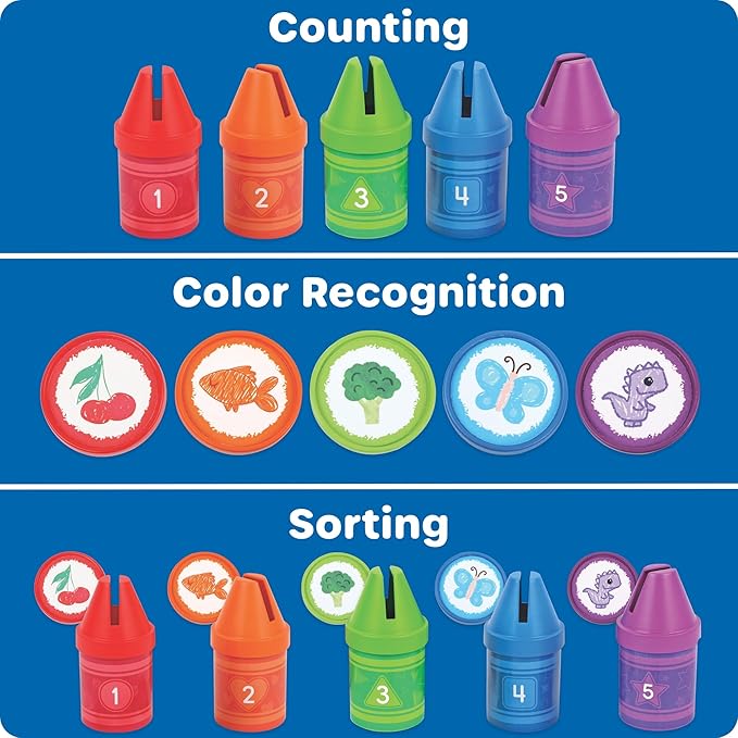 Learning Resources Counting Crayons | Color Sorting and Counting Toys, Math Counters for Kids, Toddler Learning Toys, Math Manipulatives, Teacher Must Haves