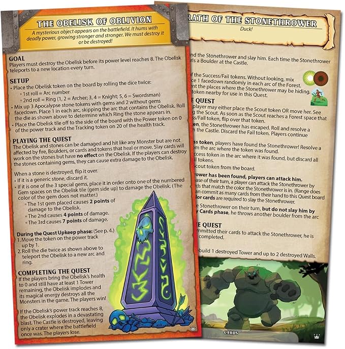 Castle Panic: Crowns and Quests | Expansion | Board Game for Adults and Family | Cooperative | Ages 8+ | for 1 to 6 Players | Average Playtime 45 Minutes | Made by Fireside Games