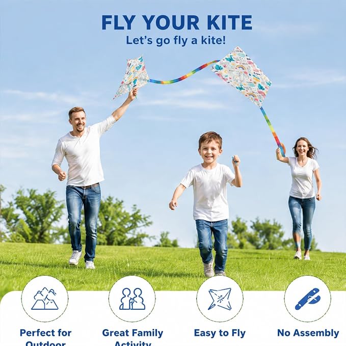 DIY Blank Kites for Kids, Bulk Kites for DIY Decorating Coloring, Kite Making Craft Kit with 10 Hand Grips with 98ft String, Easy to Fly Kite for Kids Aged 4+ Outdoor Activities