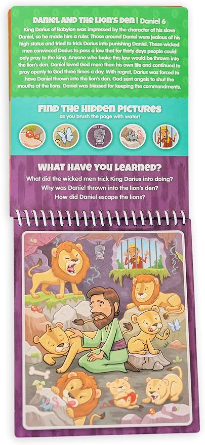 Aqua Brush Old Testament #2 Color with Water Activity Book, Bible School, Preschool, Elementary, Primary, Christian, Religion, for Kids Ages 3+