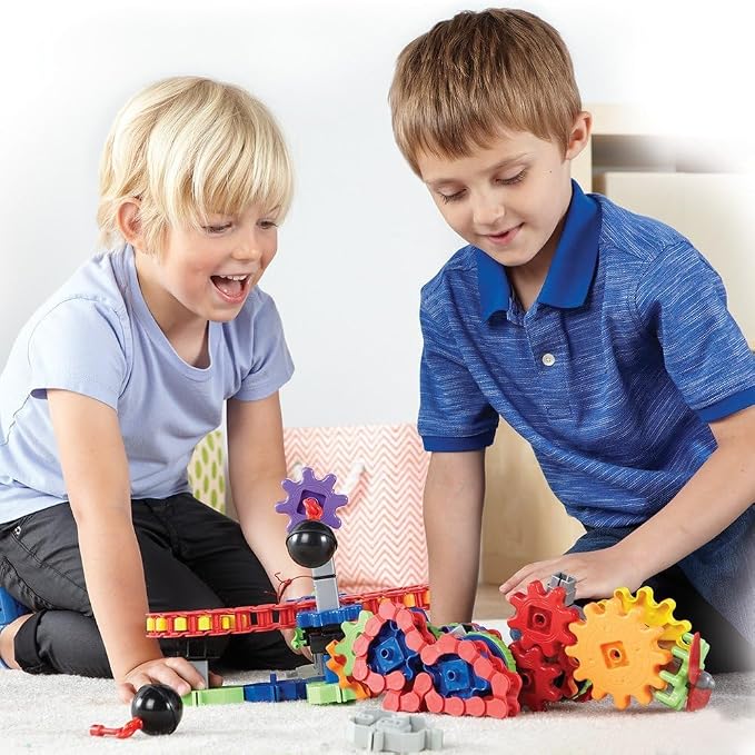 Learning Resources Gears! Gears! Gears! Machines in Motion - Toddler STEM, Building Toys for Kids, Hands-On Construction & Engineering Set, Critical Thinking, Fine Motor Skills