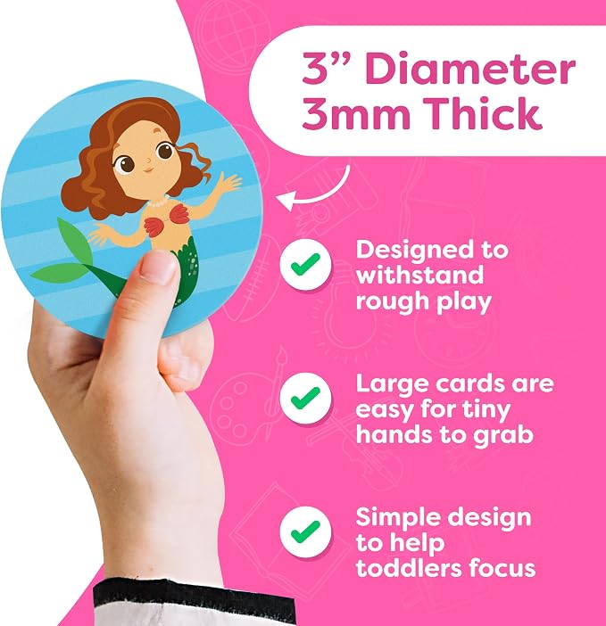 Mermaid Toys for Girls 4-6 Matching Game - Memory Game for Kids - Girls Toys 4-5 - Mermaid Gifts - 4 Year Old Girl Birthday Gifts - Kids Games Preschool Educational Toys