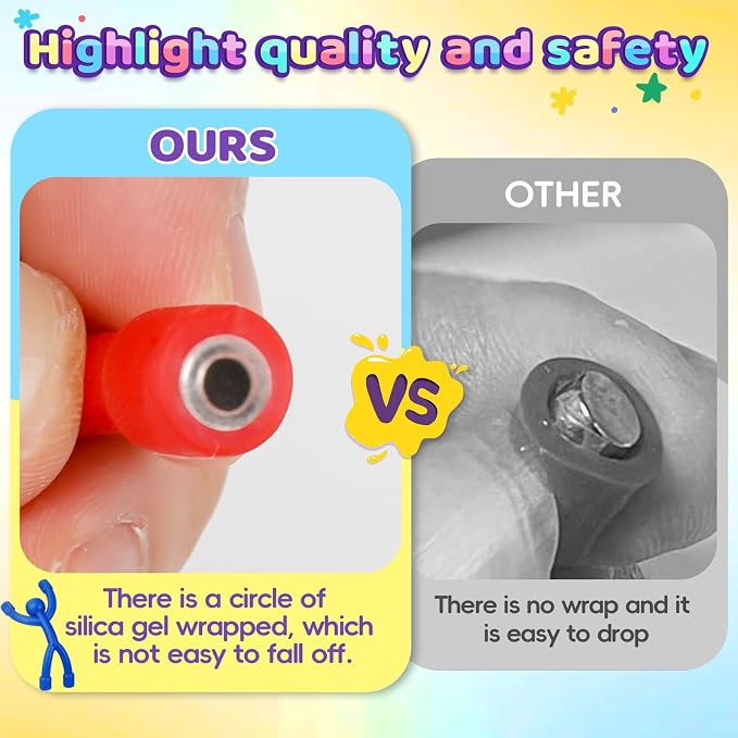 Magnetic Toddlers Sensory Toys, 10Pcs Road Trip Car Airplane Travel Activities Essentials Toy for Kids Ages 4-8, Fidget Toys for Adults Teens Boys girls Stress Relief, Fridge Magnet Men People