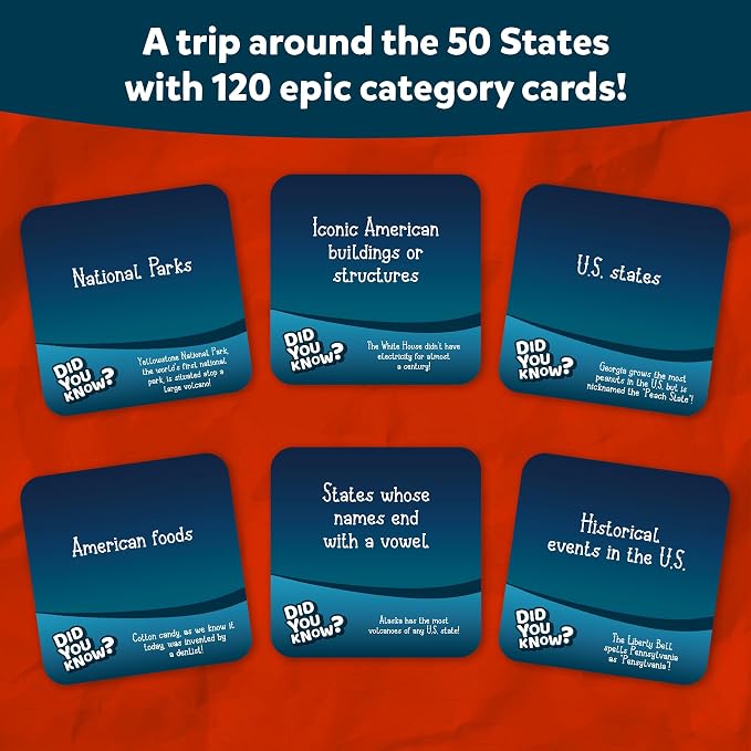Skillmatics Rapid Rumble – A Trip Around The 50 States Board Game for Kids | Fast-Paced Game for Kids, Teens & Adults, Fun for Family Game Night & Educational Toy, Gifts for Ages 8, 9, 10 & Up