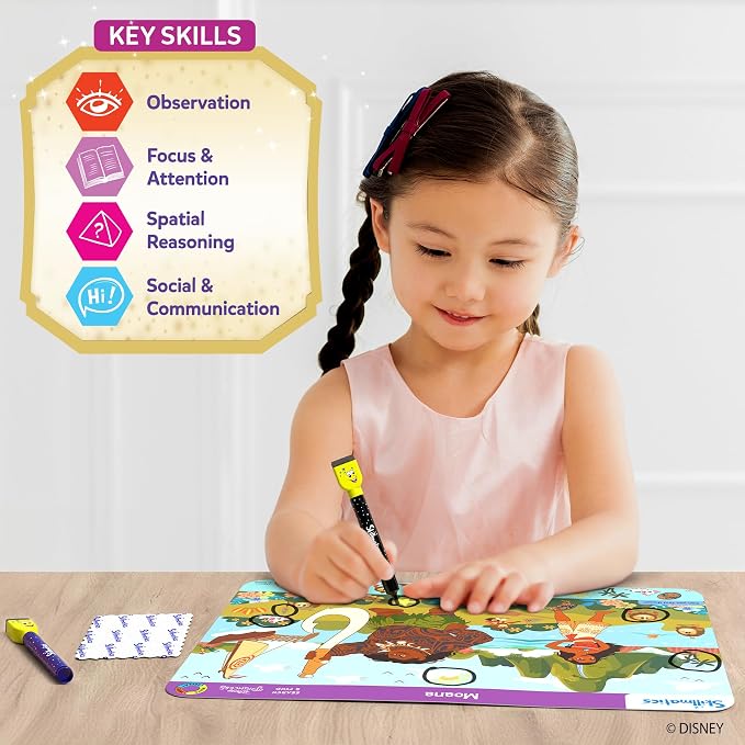Skillmatics Search and Find Preschool Toy – Disney Princess, Gift for Kids | Write & Wipe Mats, Back to School, Learning & Educational Toy, Handwriting Aid, Toddlers & Kids, Arts & Crafts, Ages 3, 4, 5