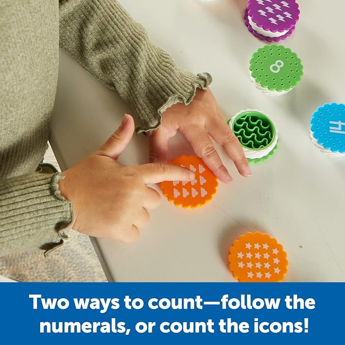 Learning Resources Mini Number Treats - Counting Skills, Cookies Toys, Montessori Fine Motor Skills, Math Manipulatives, Gifts for Boys and Girls