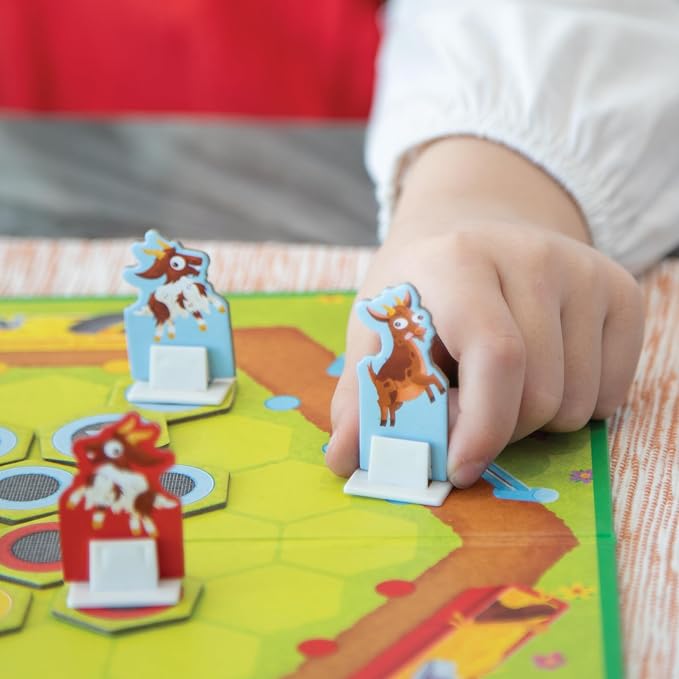 Peaceable Kingdom Bouncin’ Billy Goats Board Game | A cooperative game where players team up to win together, for 2-3 players. Ages 5+.
