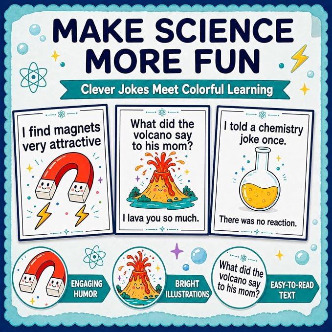 Funny Science Posters Set of 6, Science Classroom Decor, 11x14 Inch | science classroom science posters for classroom middle school chemistry posters scientific method poster