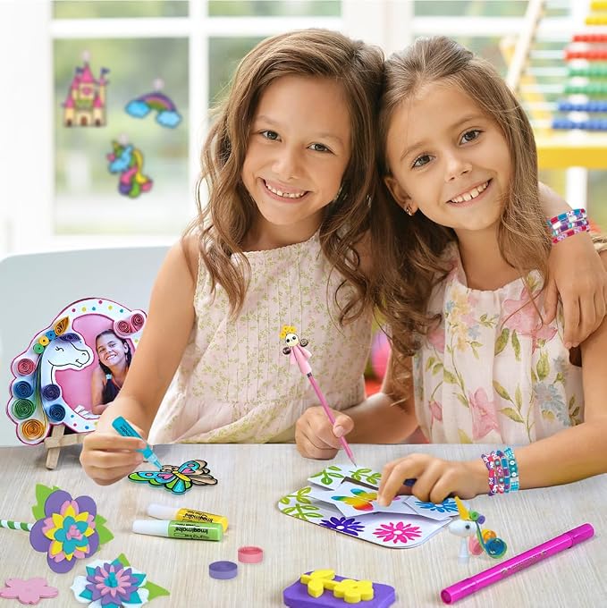 Imagimake Fabulous Craft Kit, 20 Mess-Free Creative Activities for Girls | Learn 5 Unique Art Techniques, Make Bracelets, Suncatchers & More, Birthday Gift for Girls Ages 5,6,7,8,9,10,11,12 Years Old