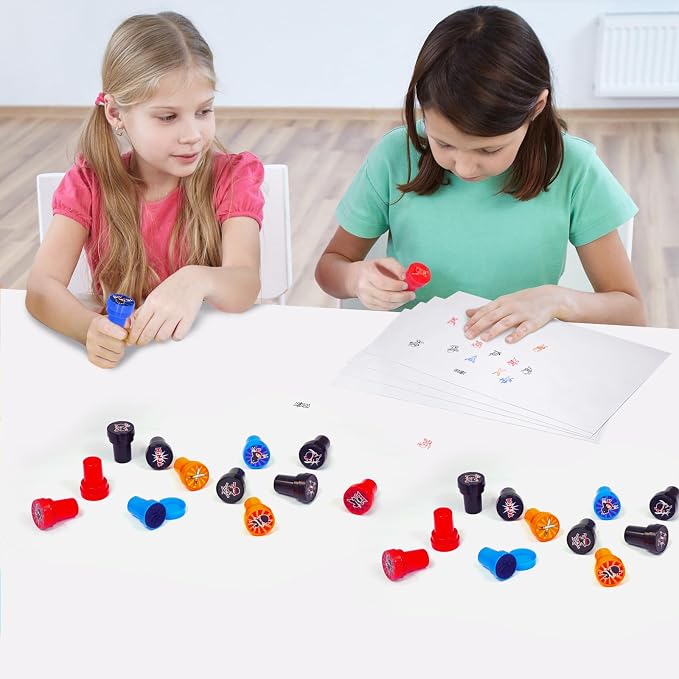 Cinrobiye 24 Pcs Ninja Stampers Party Favor Set, Cute Ninja Warrior Stamps for Kids Birthday Party, Classroom Rewards, Goody Bag Fillers, Martial Arts Themed Party Supplies