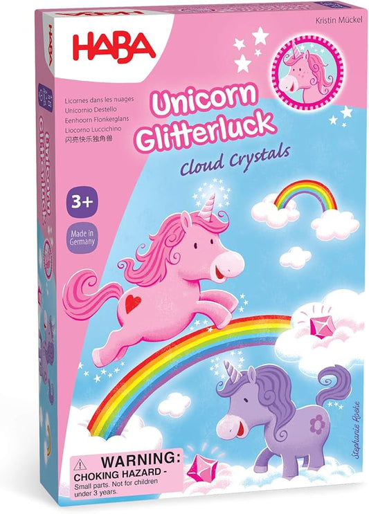 HABA Unicorn Glitterluck Cloud Crystals - A Sparkling Dice Games Competition, Children's Games & Unicorn Gifts for Ages 3+, Made in Germany