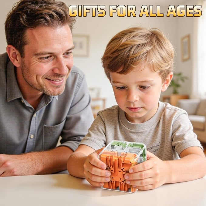 JUKUDAHU 3D Cube Puzzle Toys for Kids 3-8 with Ball, Fidget Toys | Educational Brain Teaser Color Matched Game, Family Board Game, Birthday Gift for Boys Girls 3 4 5 6 7 8 + Years Old Teens