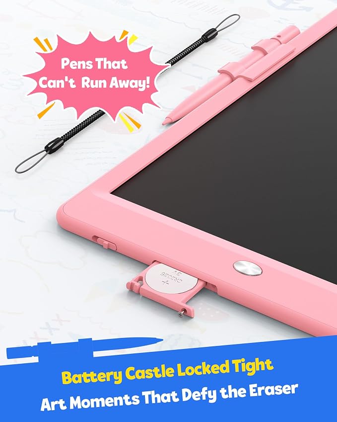 LCD Writing Tablet Doodle Board, 8.5inch Colorful Drawing Pad for Kids,Toys Gifts for 3 4 5 6 7 8 Year Old Girls Boys Pink