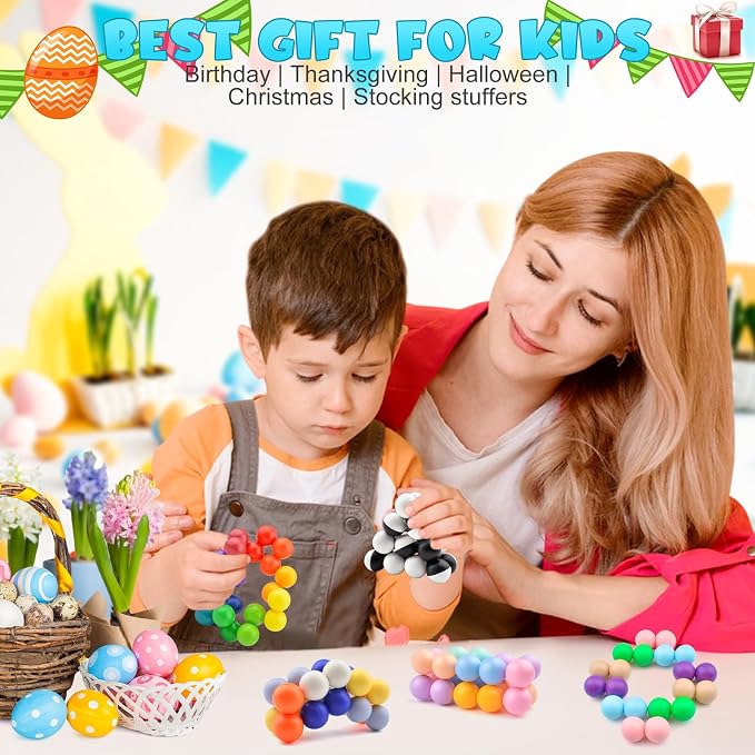 Yrissmiss 4PCS Autism Sensory Toys for Autistic Children, Quiet Fidget Toys for Adults & Kids, Travel Toys for Kids Age 3-5 Easter Basket Stuffers Gifts for Kids Boys Girls