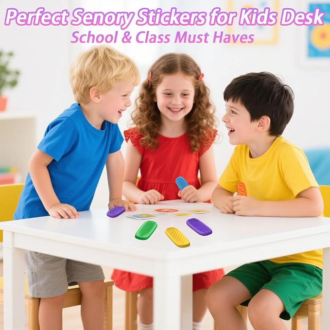 Fidget Toys Worry Stones & Calm Strips - 8 Pack Sensory Toys for Kids with Autism, Quiet Fidgets for Classroom Treasure Box Prize, Texture Suction Toys for Autistic Kids 5-7 8-12