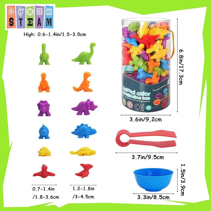 UNIQUE KIDS Counting Educational Learning Toy Set with Sorting Cups - Engaging Sensory Color Classification Training Game for Toddlers Preschoolers Ages 3 Years and Up