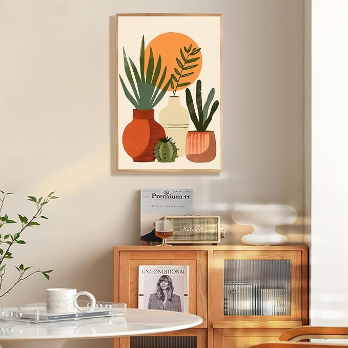 Easy Plant Framed Paint by Numbers Kit for Adults Beginner 8x12 Inch | For Adults & Kids Ages 8-12, DIY Acrylic Painting, Simple Paint by Numbers with frame, Stress Relief Home Wall Decor Gifts