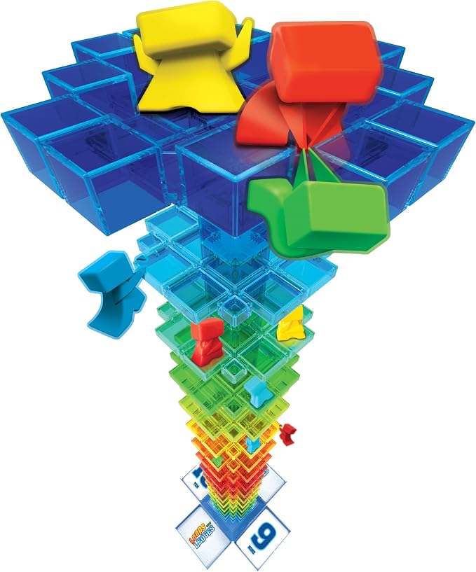 MindWare Leaps and Ledges Strategy Game - Ages 8+ - Fun Party Game and Family Game Night Activity for Kids, Teens, and Adults - 2 to 4 Players | A fast, replayable board game for 2-4 players. Includes 15 colorful platforms and 72 playing cards. Ages 8+.