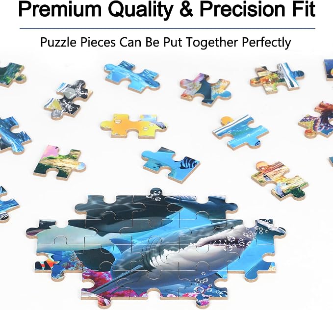 LELEMON Puzzles for Kids Ages 4-6,4-Pack 100 Piece Puzzles for Kids Ages 4-8 in a Metal Box,Dogs Donut USA Map Underwater World Educational Jigsaw Puzzles Puzzle Games Puzzle Toys for Girls and Boys