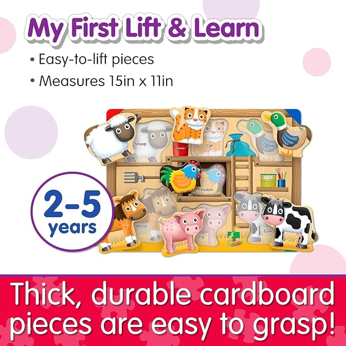 The Learning Journey: My First Lift & Learn - On The Farm – Early Active Puzzle Intellectual Development - Boys & Girls Puzzle Play Toddler Toys & Gifts for Ages 2-5 Award Winning
