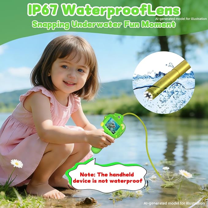 Kids Borescope Camera with Light, 2.4" Screen Kids Endoscope, Science Kits STEM Educational Toys for Boys & Girls Ages 4-12, Birthday Gifts for Indoor Outdoor Nature Explorer(Green)