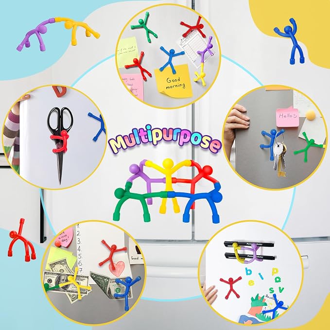 Magnetic Toddlers Sensory Toys, 10Pcs Road Trip Car Airplane Travel Activities Essentials Toy for Kids Ages 4-8, Fidget Toys for Adults Teens Boys girls Stress Relief, Fridge Magnet Men People
