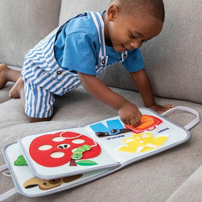 Peaceable Kingdom My Busy Tote Soft Book | My Busy Tote. Includes 10+ Fine Motor Learning Activities – Features snaps and zippers. Ages 18+.