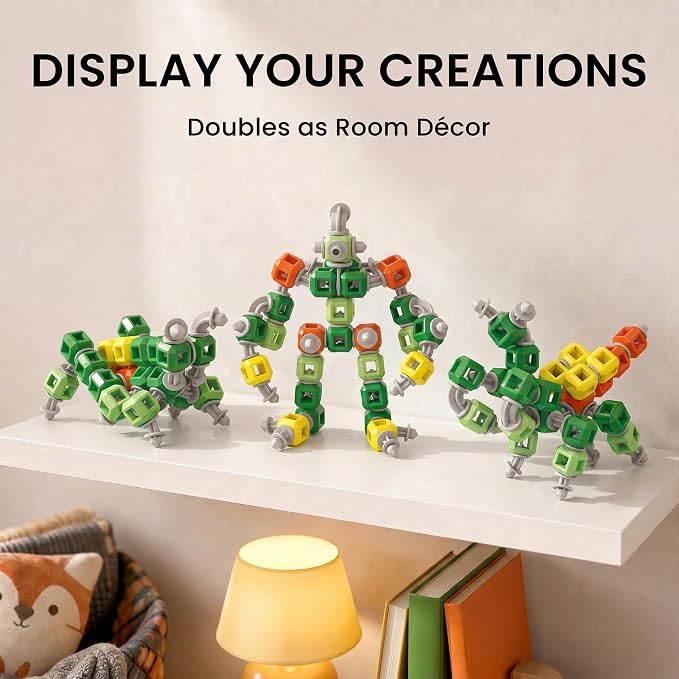 Creative 3-in-1 Insect Robot STEM Building Toys for Kids Ages 4-8 | 69 Pieces Blocks, Supports Repeated Disassembly & Free Building, Easy to Carry for On-the-Go Play, Gift-Ready Packaging