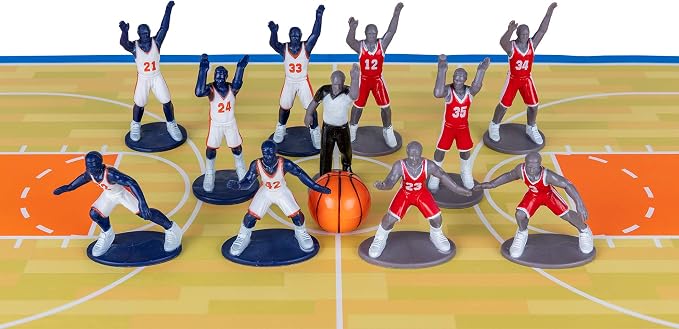 Kaskey Kids Basketball Guys, Red vs. Blue, 21 Pieces in Each Set, Includes 2 Teams, Accessories, and Travel Storage Case, Nostalgic Sports Action Figures for Imaginative Play, Ages 3 and Up