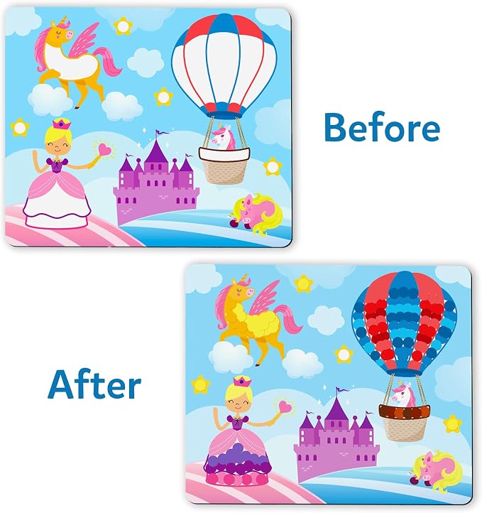 Skillmatics Dot It Sticker Art – Unicorns & Princesses, Craft Kit for Kids | 500+ Stickers, DIY Scrapbooking Activity, Screen-Free Travel Toys, Gift for Toddlers, Girls & Boys Ages 3, 4, 5, 6, 7