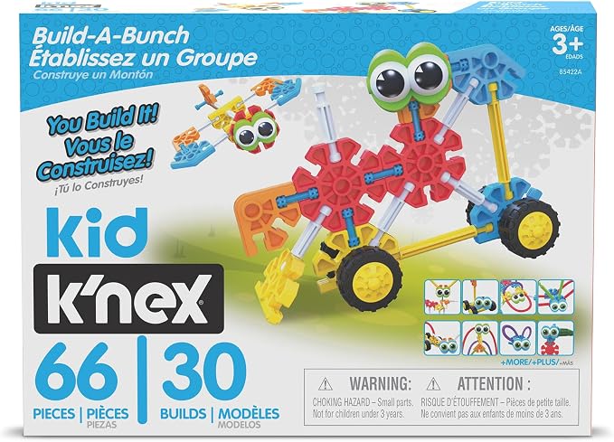 KID K'NEX - Build A Bunch Set ‚ 66 Pieces, Preschool STEM Building, Kid Construction Set, Creative Play‚ Ages 3+