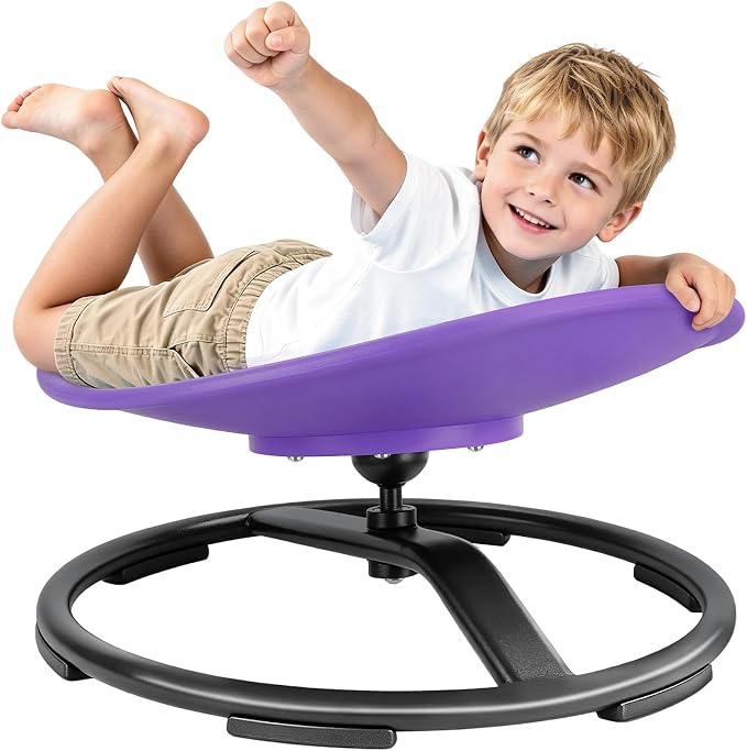 Pterying 21" L × 19" W Large Size Spinning Chair for Autistic Kids, Ages 3+ | Autism Sensory Products, Sensory Toys Gifts for Kids with Autism & ADHD, Training Body Coordination, Purple