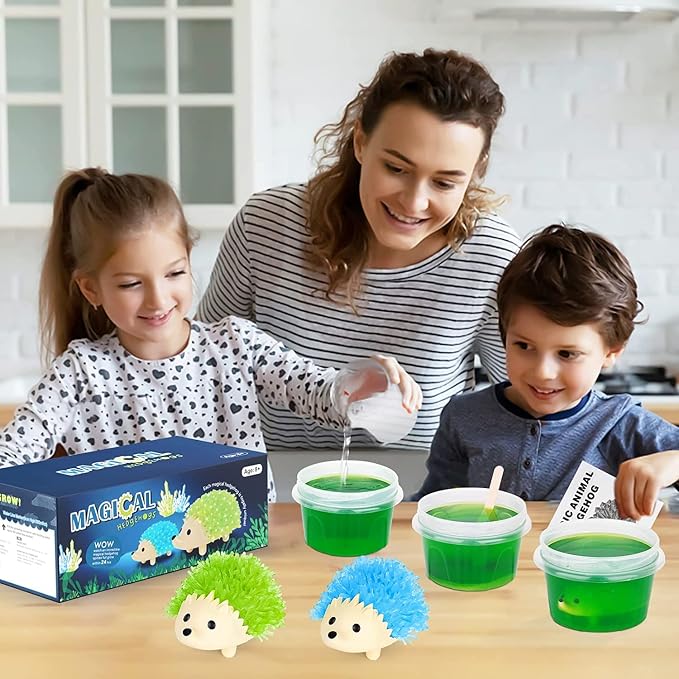 sdaymol Crystal Growing Kit for Kids - 2 Colors Hedgehog to Grow Fast in (24H),Science Experiments Learning & Educational Toys,Science Kits for Kids Age 8-12 STEM Project Gifts for Boys & Girls 6+