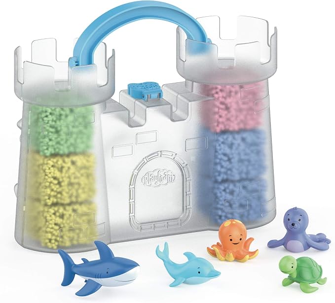 Educational Insights Playfoam GO Squishy Sandcastle Play Set with Assorted Colors & 5 Sand Animal Toys, Fidget, Sensory Toy and Fun Summer Travel Toys for Kids, Boys & Girls Ages 3+