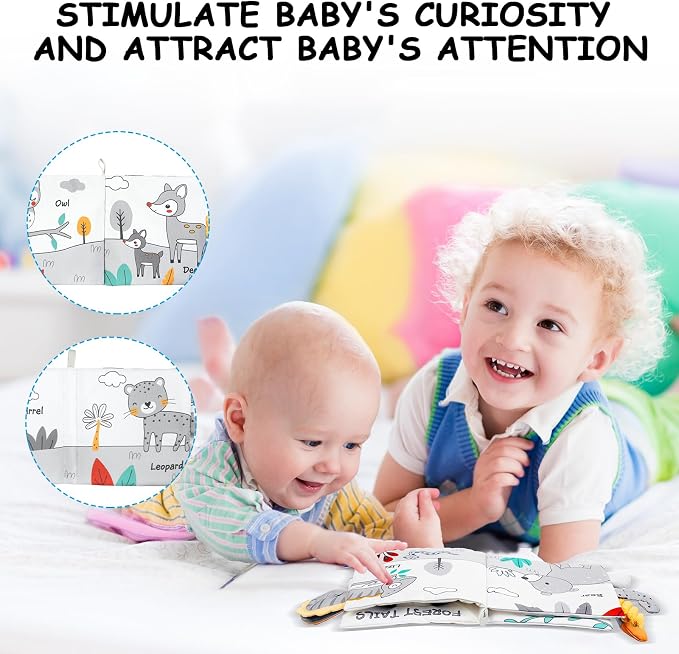 HOTUT Soft Baby Books Toys, 3D Touch and Feel Crinkle Cloth Books, Baby Books Toys for Babies, Toddlers Infant Kids, Soft Baby Books Touch and Feel Crinkle for Infants Toddler Gifts Toy(Panda)