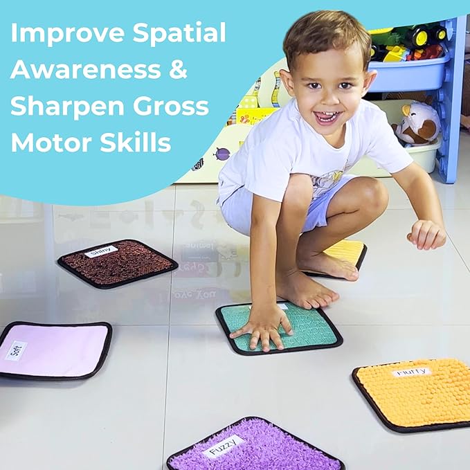 9 Labeled Sensory Mats w/Lesson Plans | Sensory Toys for Kids with Autism | Mats for Autistic Children | Occupational Therapy Toys | Sensory Wall for Autism Classroom Must Haves