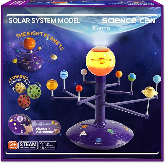Science Can Solar System for Kids, Talking Astronomy Solar System Model Kit | Planetarium Projector w/ 8 Planets, Bilingual EN/ES, STEM Learning Toys, Space Toys Gift for 3 4 5 6 7 Years Old Boys Girls
