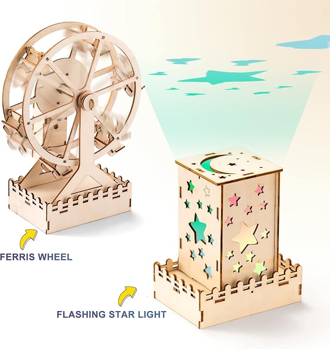 5 Individual STEM Science Kits for Kids, Wood Arts and Craft Kits 8-12 | STEM Toys for Boys Girls Age 8-13 8 10 12 14 Birthday Gift Idea, 3D Puzzles Building Engineering Model Set