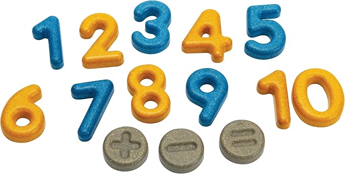PlanToys® Numbers & Symbols Wooden Learning Set for Kids Ages 3+ Montessori | numbers symbols learning set, montessori counting addition subtraction, early math toy, ages 3+ educational, preschool kids g