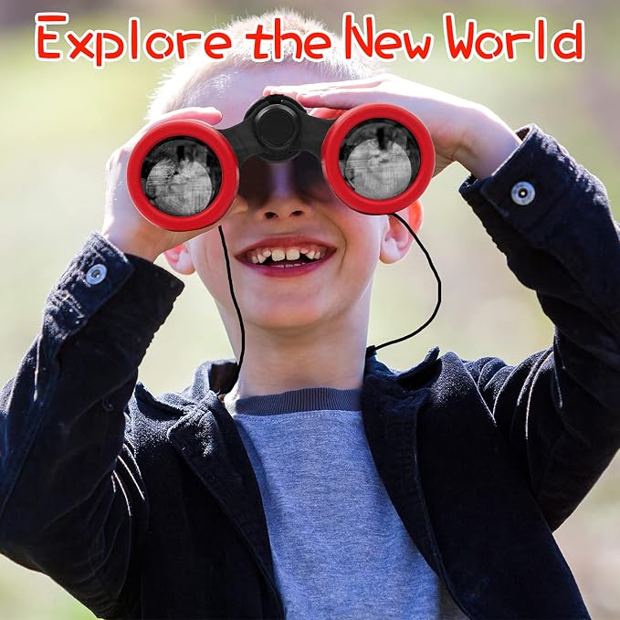 Scotamalone Kids Binoculars Shock Proof Toy Binoculars Set for Age 3-12 Years Old Boys Girls Bird Watching Educational Learning Hunting Hiking Birthday Presents