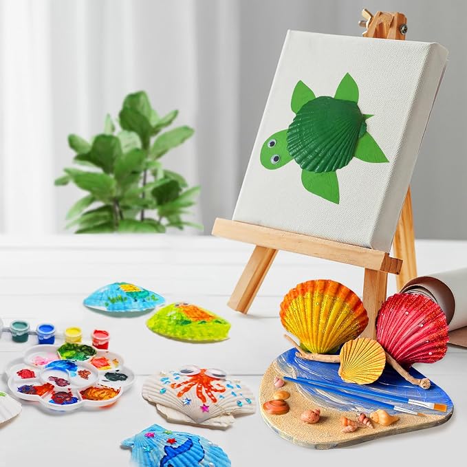 Eleanore's Diary Kids Sea Shell Painting Kit Glow in the Dark Painting | Crafts for Boys Girls - DIY Creative Art Activities Toys Gifts for Age 4 5 6 7 8 9 10 11 12 Year Old - Birthday Holiday Party